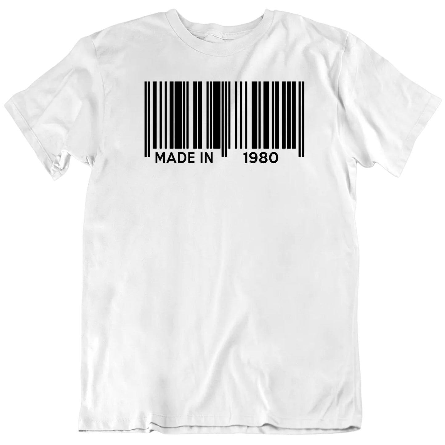 Customizable Made In Custom Year Barcode Personalized Quality Unisex Birthday Gift T Shirt