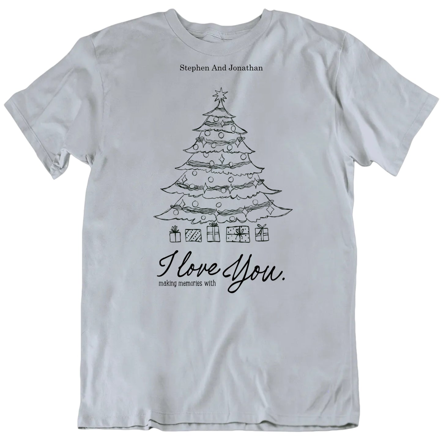 I Love Making Memories With You Custom Names Christmas T shirt