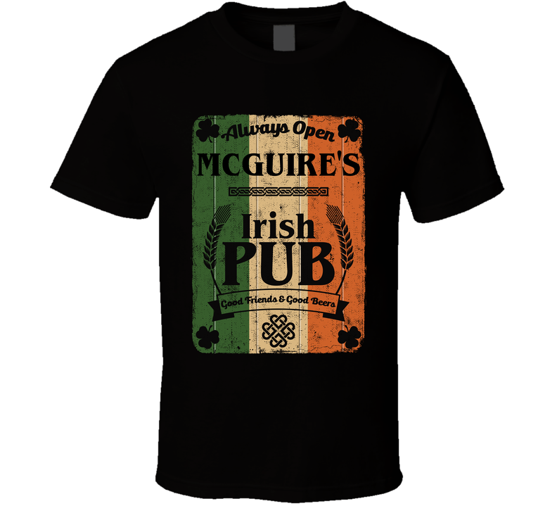 Mcguire Irish Pub Sign Custom St Patricks Day Last Name Ireland Pride Cool T Shirt