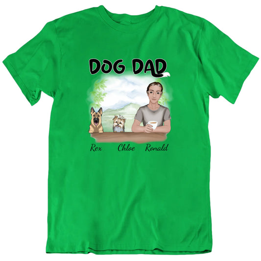 Dog Dad Custom Dog Breeds And Names T shirt