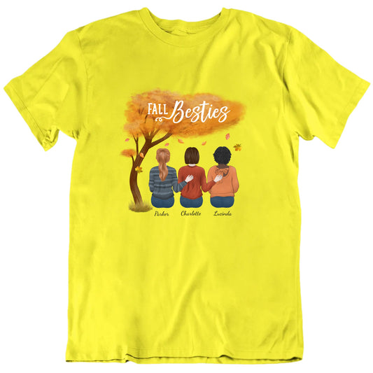 Fall Besties Custom Names Friends T shirt