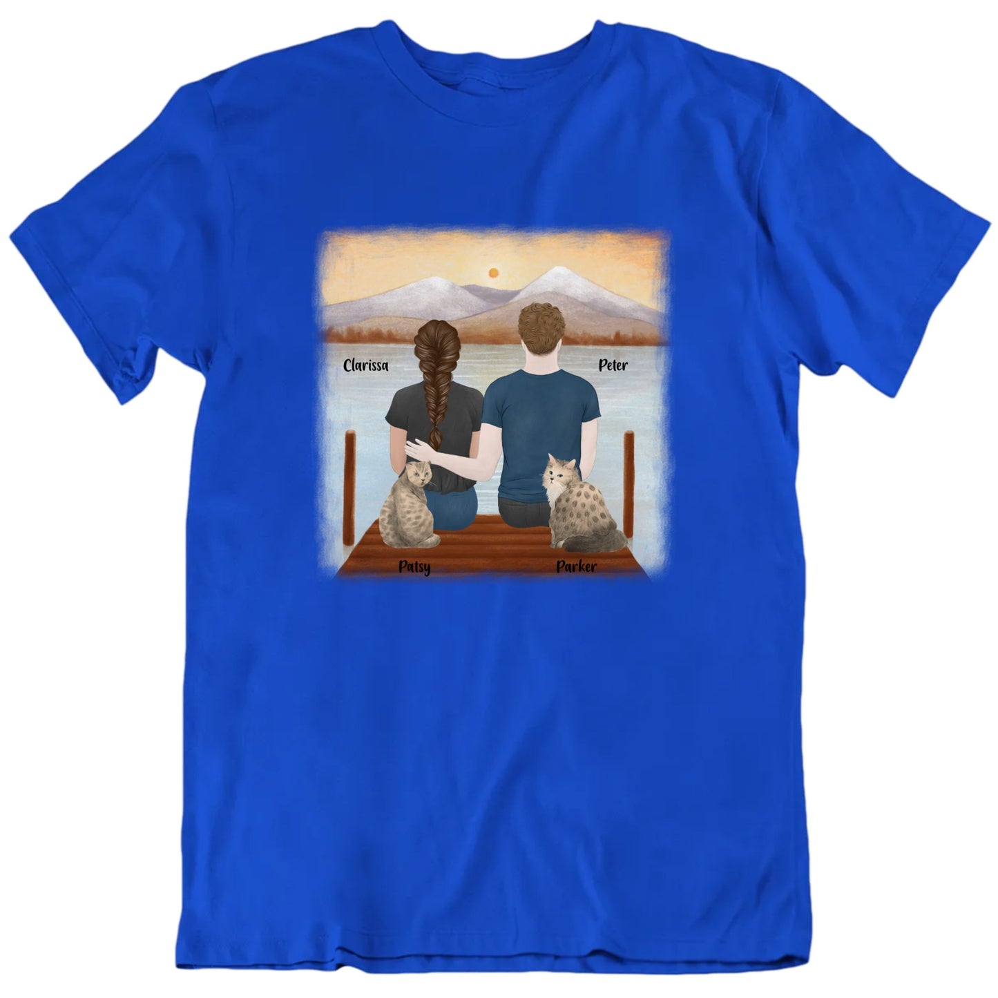 You, Me And The Cats At The Lake Custom Pets T shirt