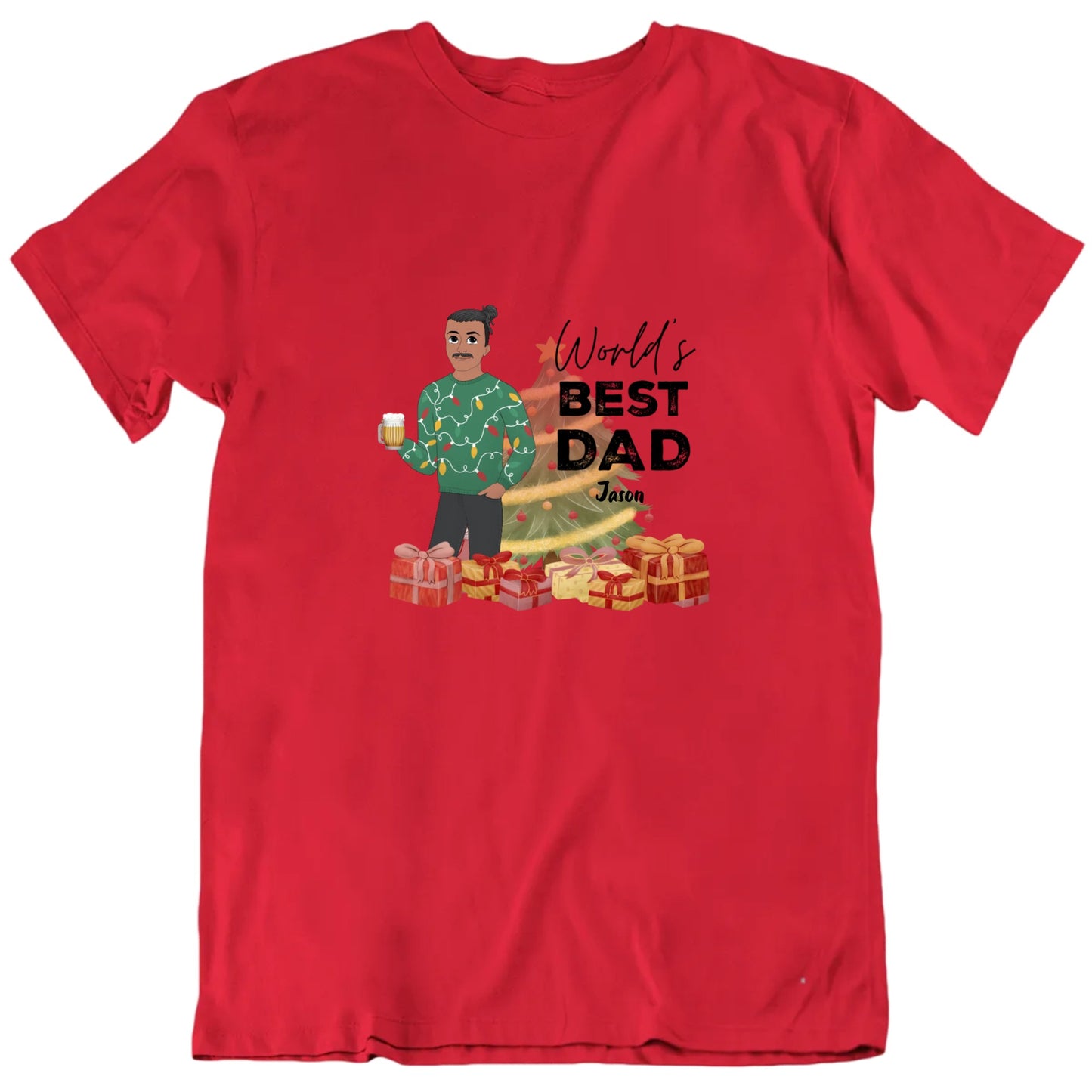 Best Father Award Custom Dad Christmas Gift T Shirt