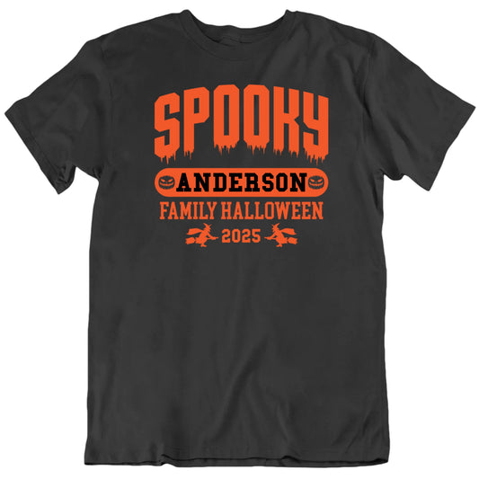 Customizable Spooky Family Halloween Custom Name And Year Halloween Personalized Premium Quality Unisex T Shirt