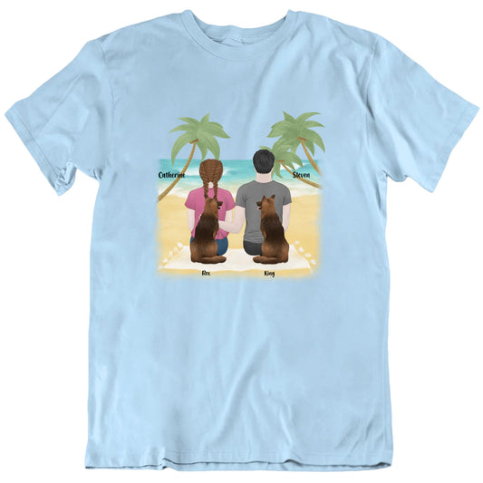 You, Me And The Dogs At The Beach Custom Pet T shirt