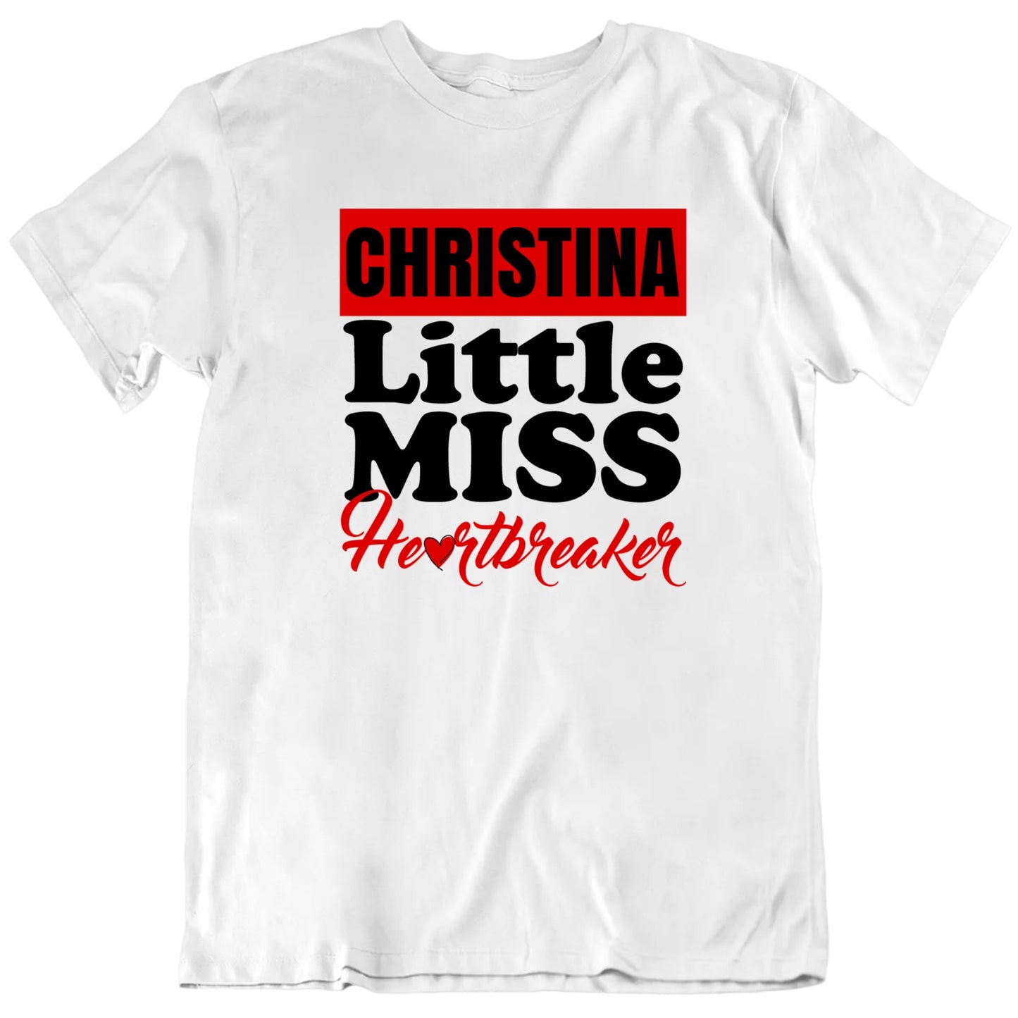Customizable Little Miss Heartbreaker Custom Name Valentine's Day Personalized Premium Quality Unisex T Shirt