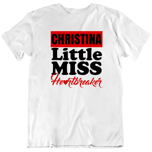 Customizable Little Miss Heartbreaker Custom Name Valentine's Day Personalized Premium Quality Unisex T Shirt
