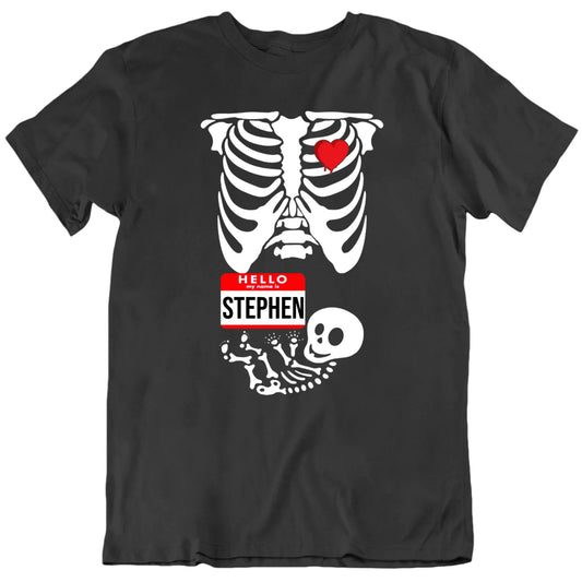 Skeleton X-Ray Baby Name Tag Halloween T shirt