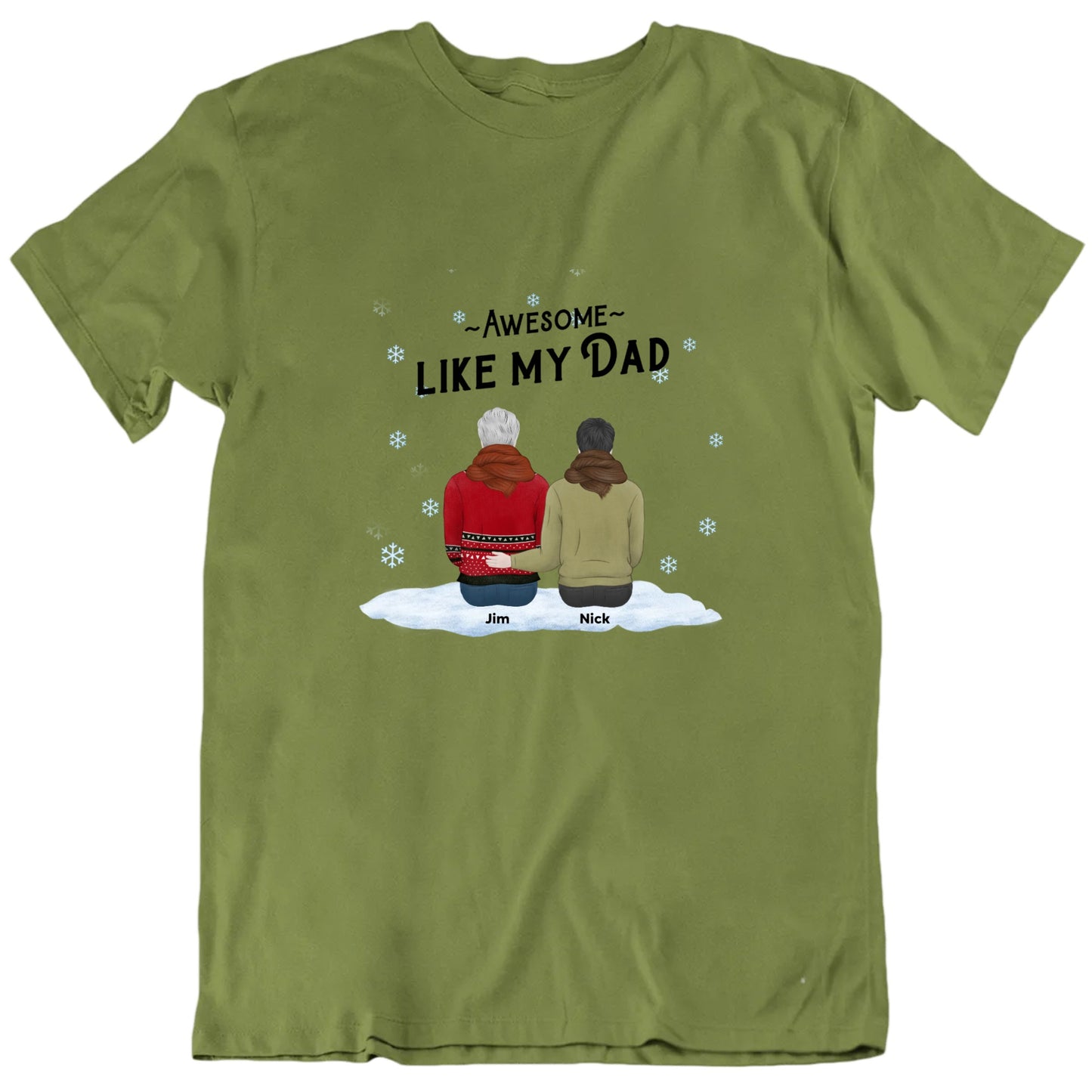 Awesome Like My Dad Custom Names Winter Season T shirt