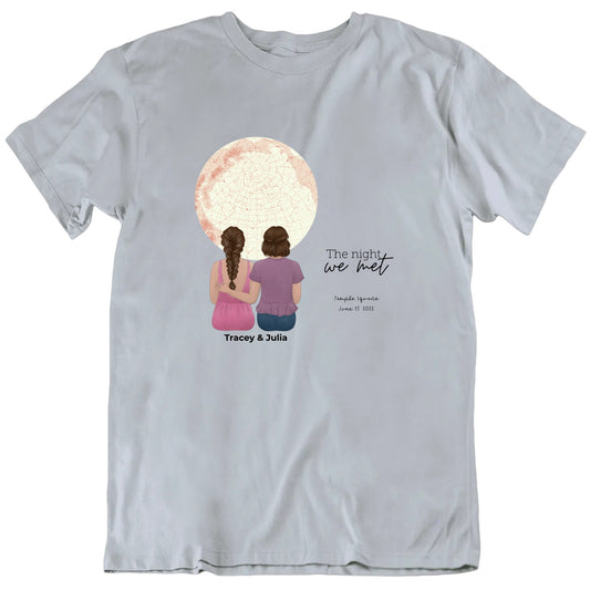 The Night We Met Custom Names Place And Date Couples T shirt