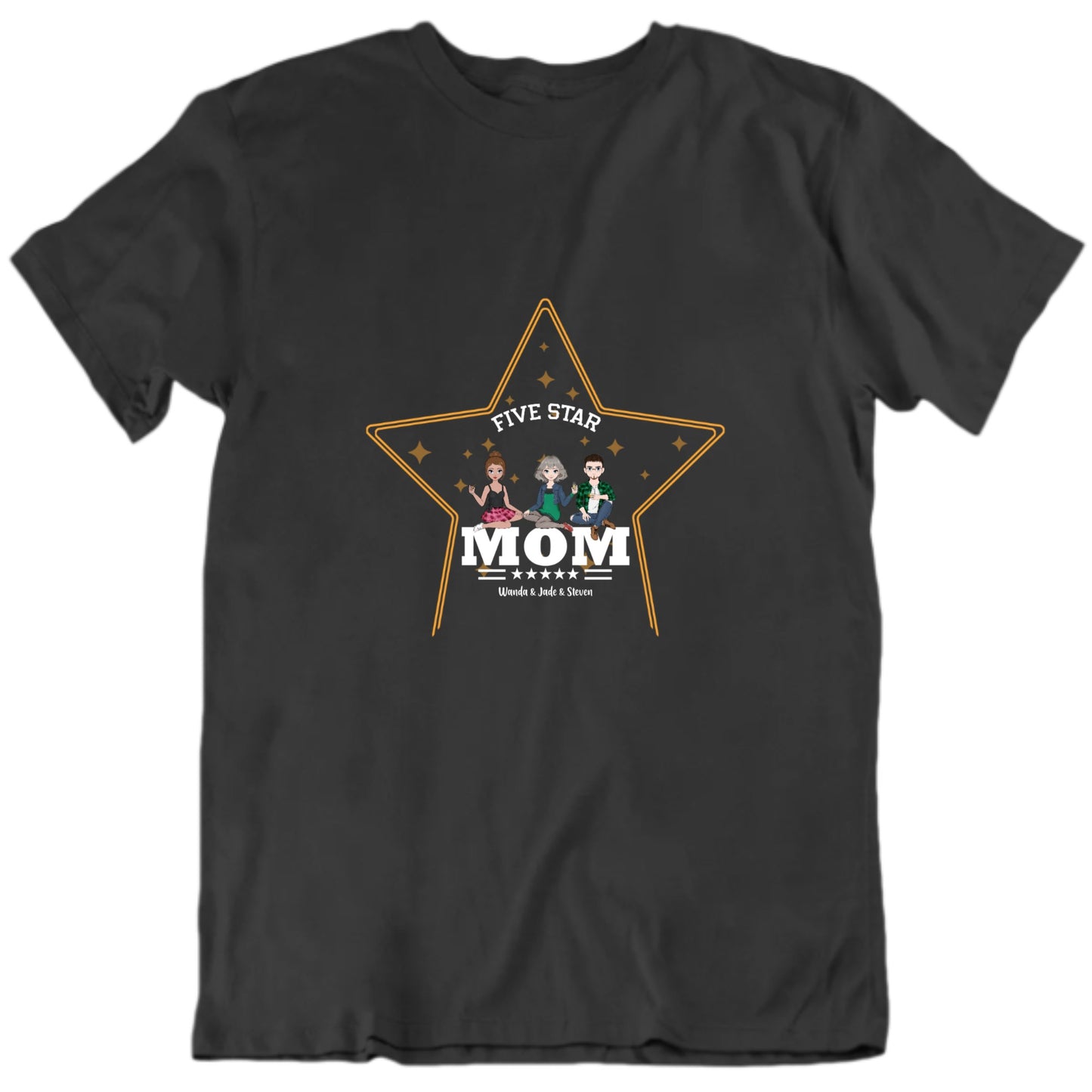 Five Star Mom Custom Mother's Day Gift T Shirt