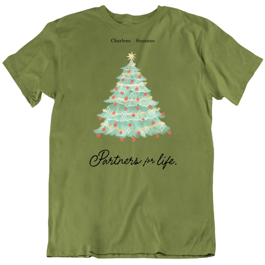 Partners For Life Family Custom Names Christmas T shirt