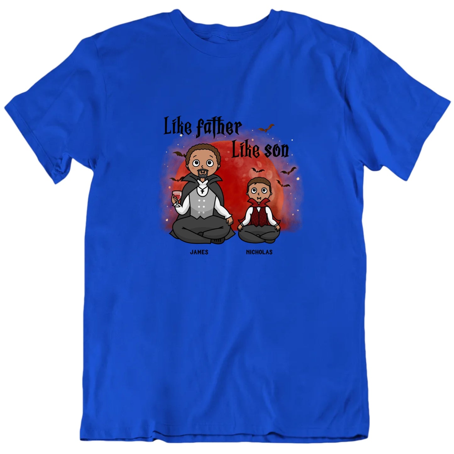 Like Father Like Son Custom Names Halloween T shirt