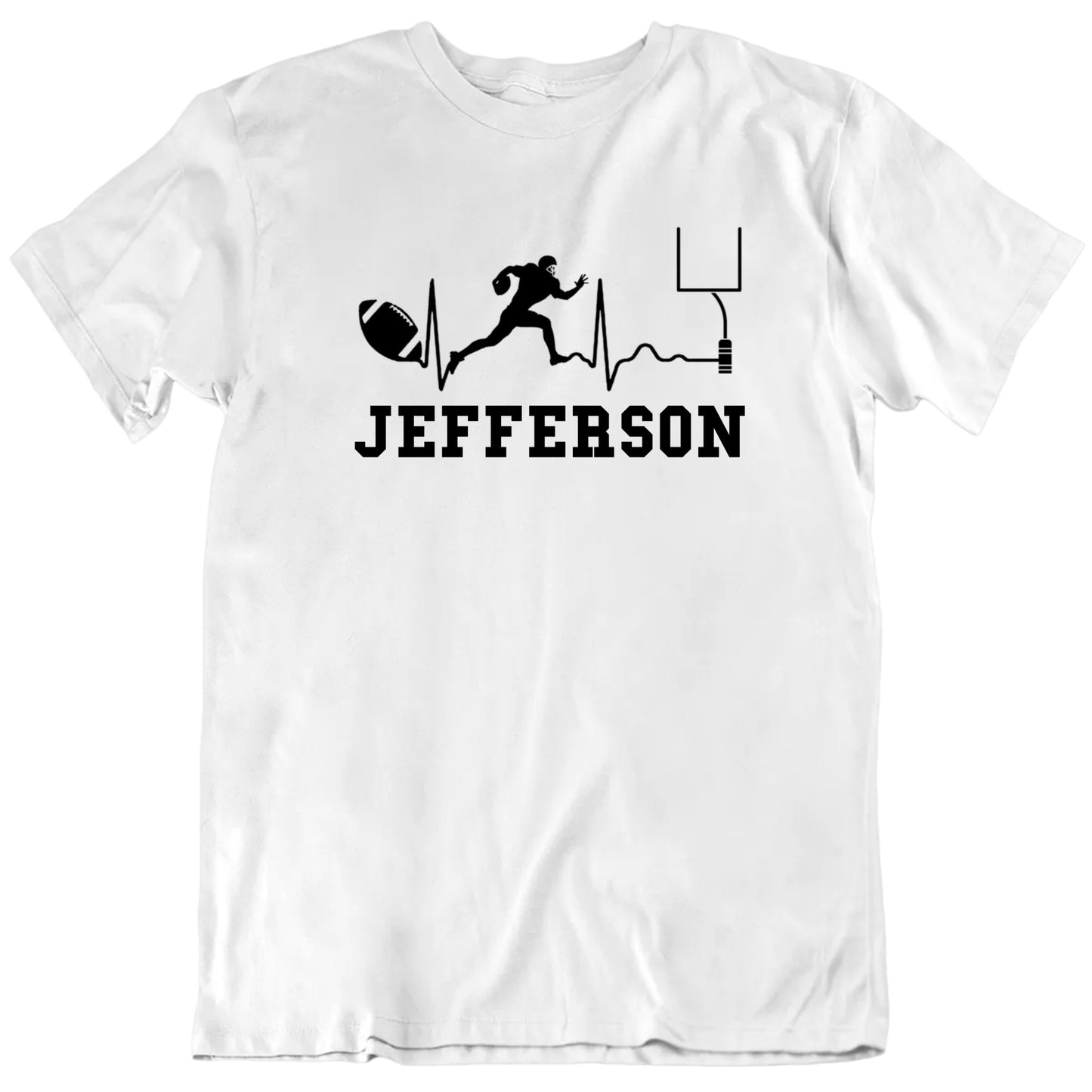 Customizable The Heartbeat of Football Custom Football Player Name Premium Quality Personalized Unisex Gift T Shirt
