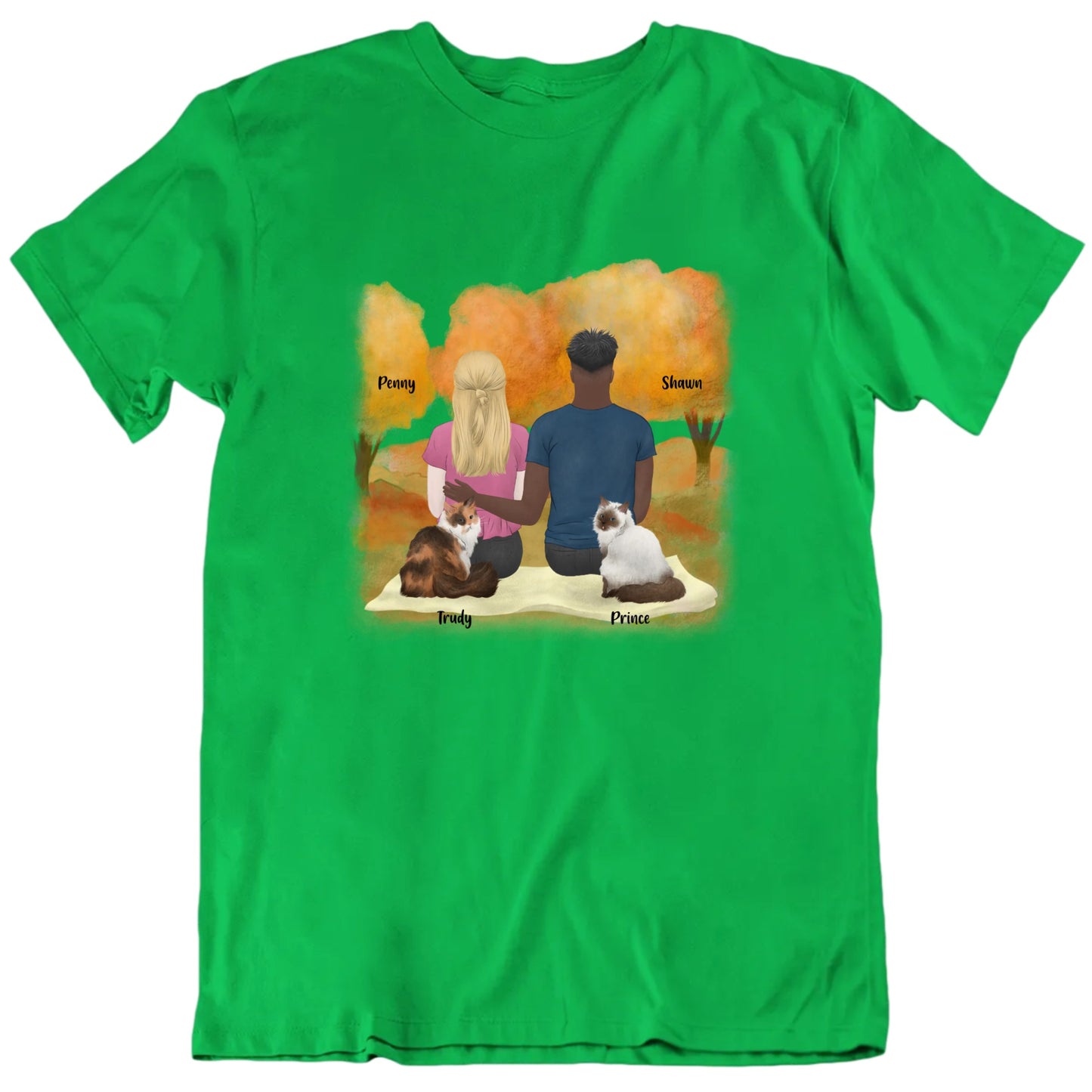 You, Me And The Cats Custom Names T shirt