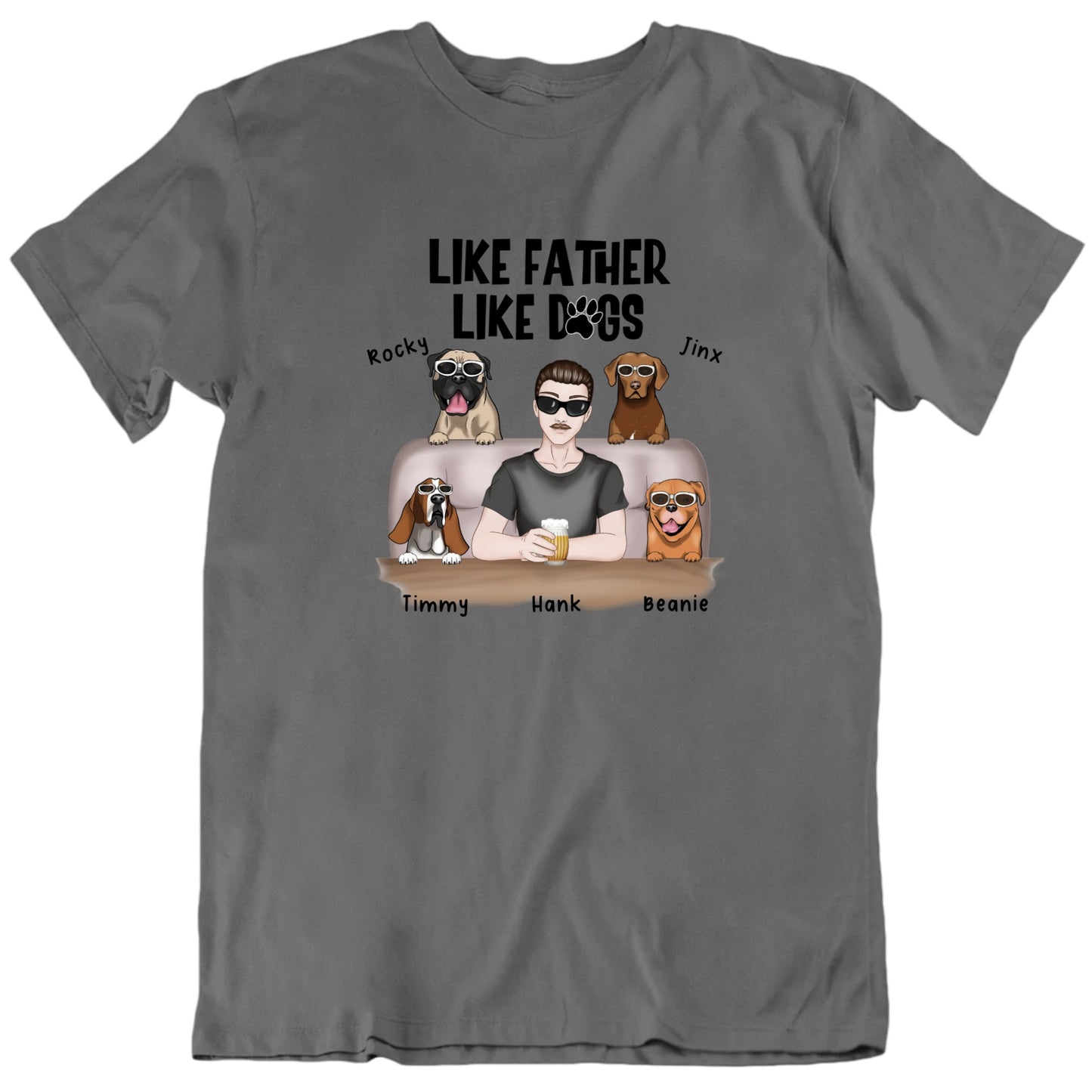 Like Father Like Dogs Custom Father's Day Funny Gift T Shirt