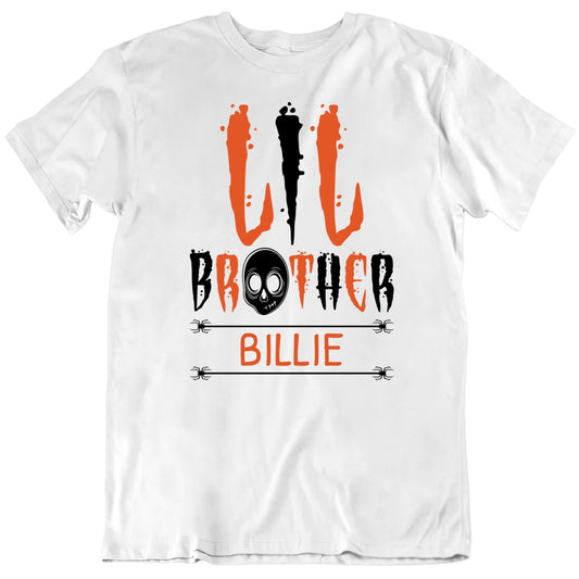 Customizable Lil Brother Custom Name Halloween Personalized Premium Quality Unisex Gift T Shirt