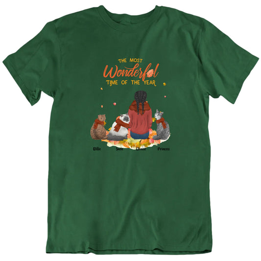 The Most Wonderful Time Of The Year Custom Cats And Names T shirt