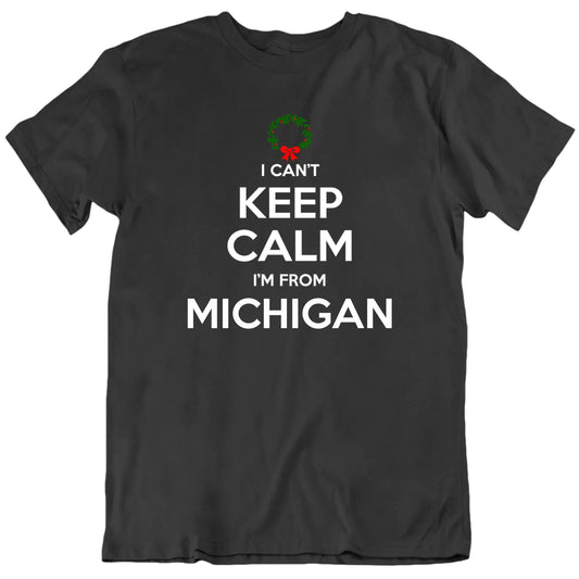 Christmas Wreath I Can't Keep Calm I'm From Custom Place Names T shirt