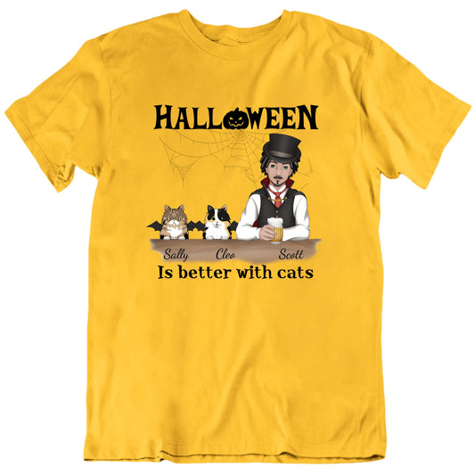 Halloween Is Better With Cats Custom Cat Names T shirt