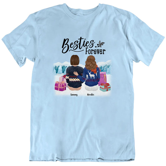 Besties Forever Winter Customizable Christmas Gift T Shirt