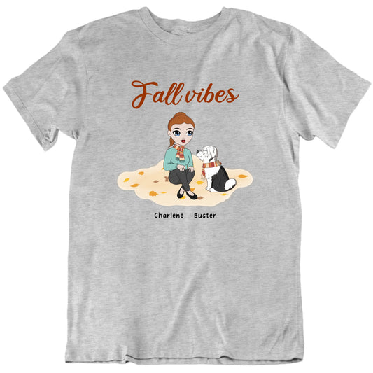 Fall Vibes Custom Pets And Names T shirt