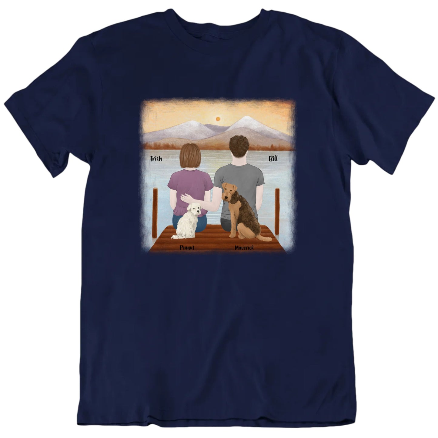 You, Me And The Dogs At The Lake Custom Pets T shirt