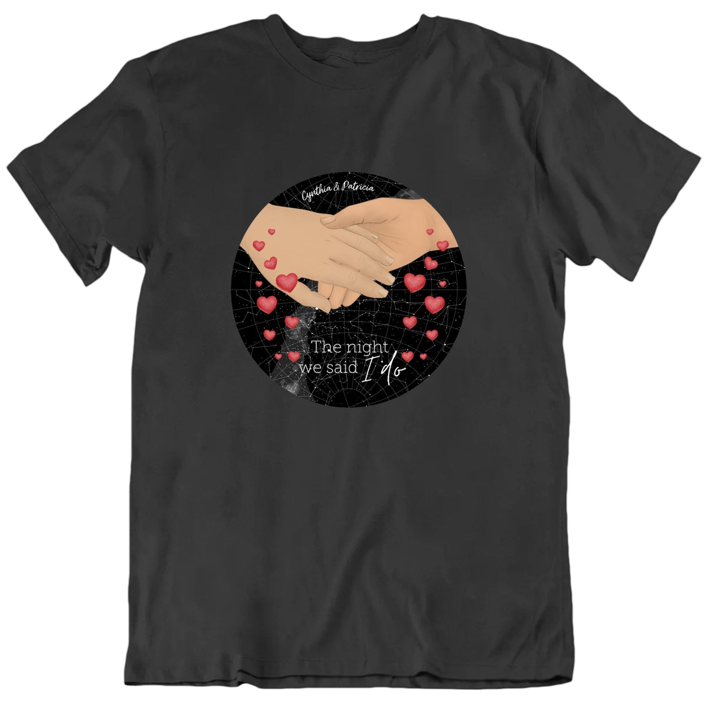 The Night We Said I Do Custom Names And Starmap Valentine's T shirt