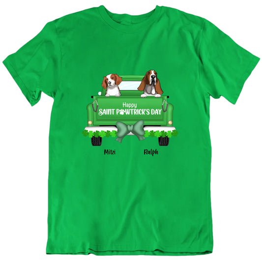 Happy St Pawtrick's Day Custom Pets And Names T shirt
