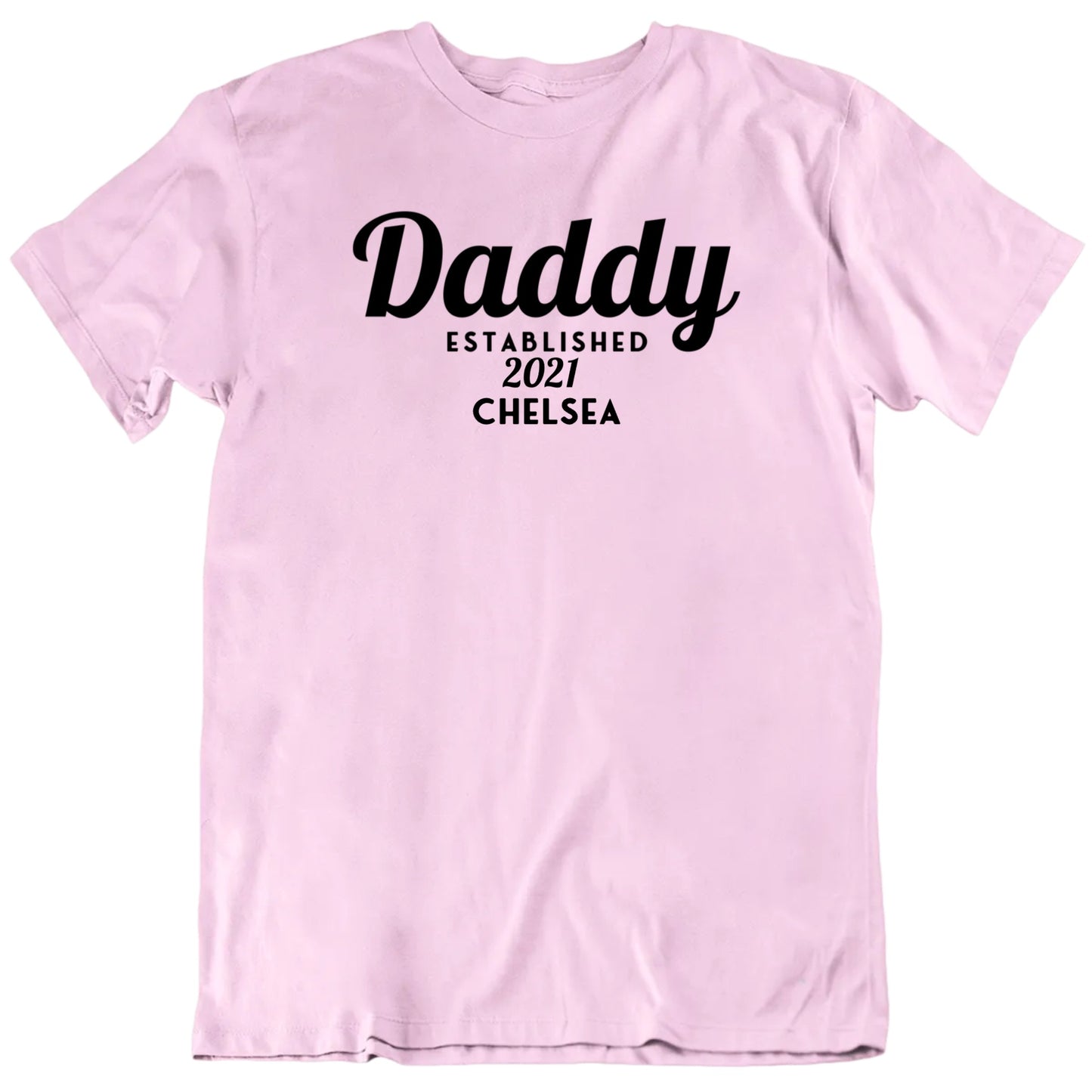 Daddy Established Custom Birth Year Child Name Father's Day T shirt