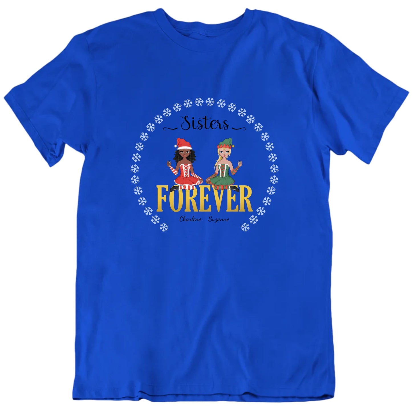 Sisters Forever Custom Names Christmas T shirt