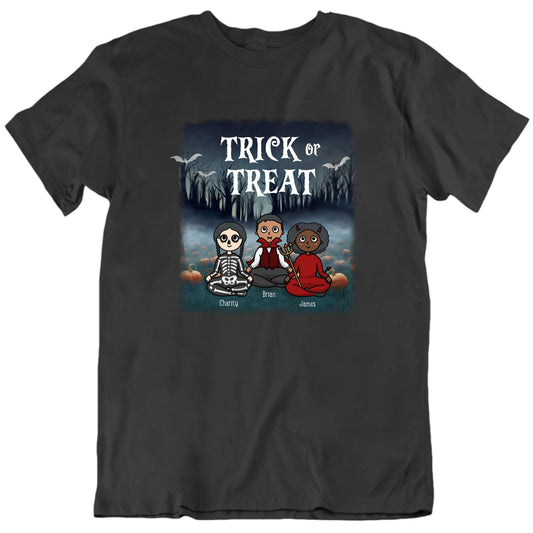 Trick Or Treat Custom Names T shirt