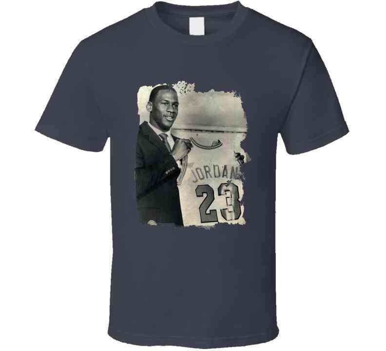 Michael Jordan Draft Photo Vintage Look Cool T Shirt