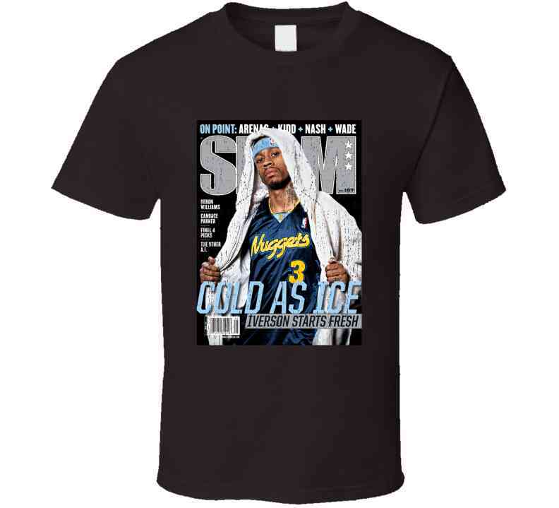 Slam Magazine Issue 107 Allen Iverson Popular Basketball Magazine Grunge Look Cool T Shirt