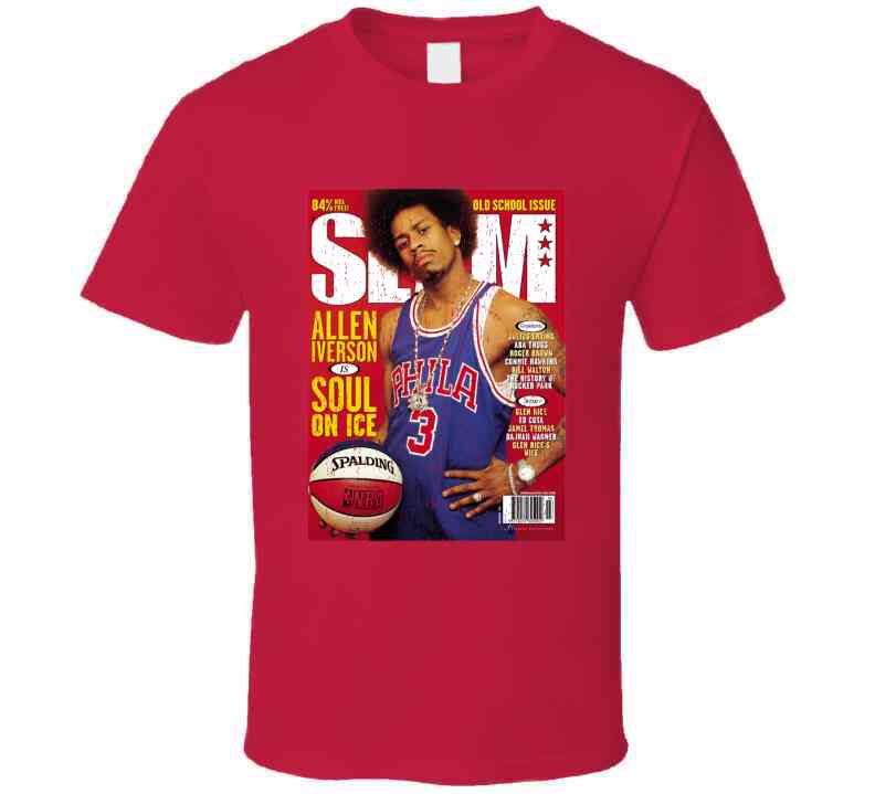 Slam Magazine Issue 32 Allen Iverson Popular Basketball Magazine Grunge Look Cool T Shirt