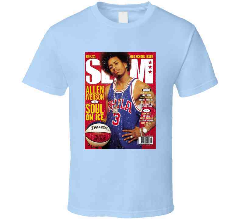 Slam Magazine Issue 32 Allen Iverson Popular Basketball Magazine Grunge Look Cool T Shirt