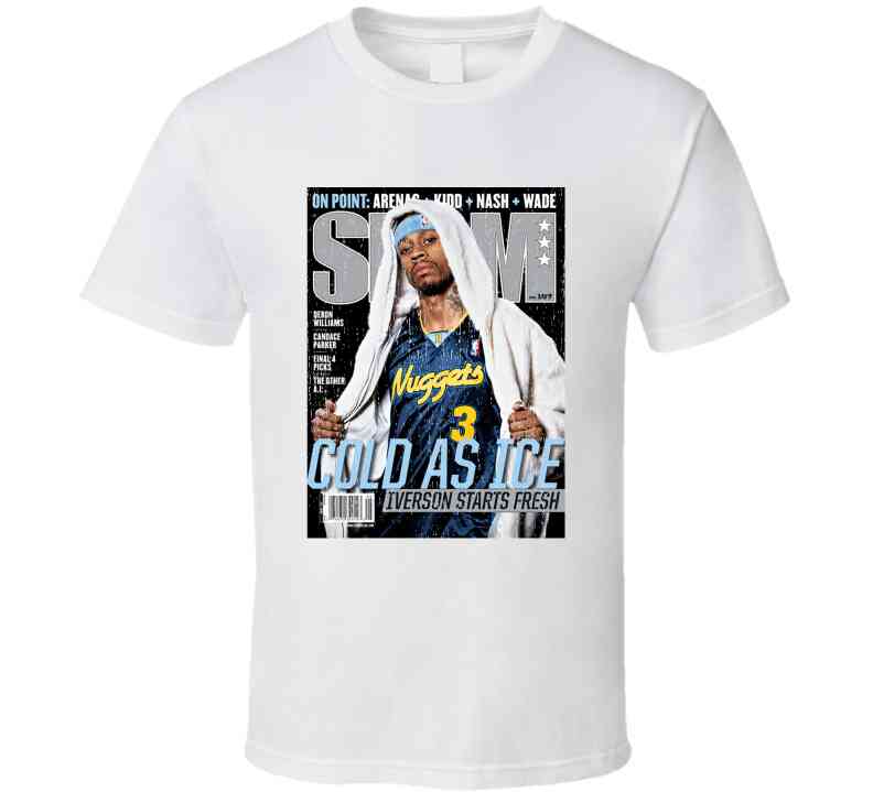 Slam Magazine Issue 107 Allen Iverson Popular Basketball Magazine Grunge Look Cool T Shirt