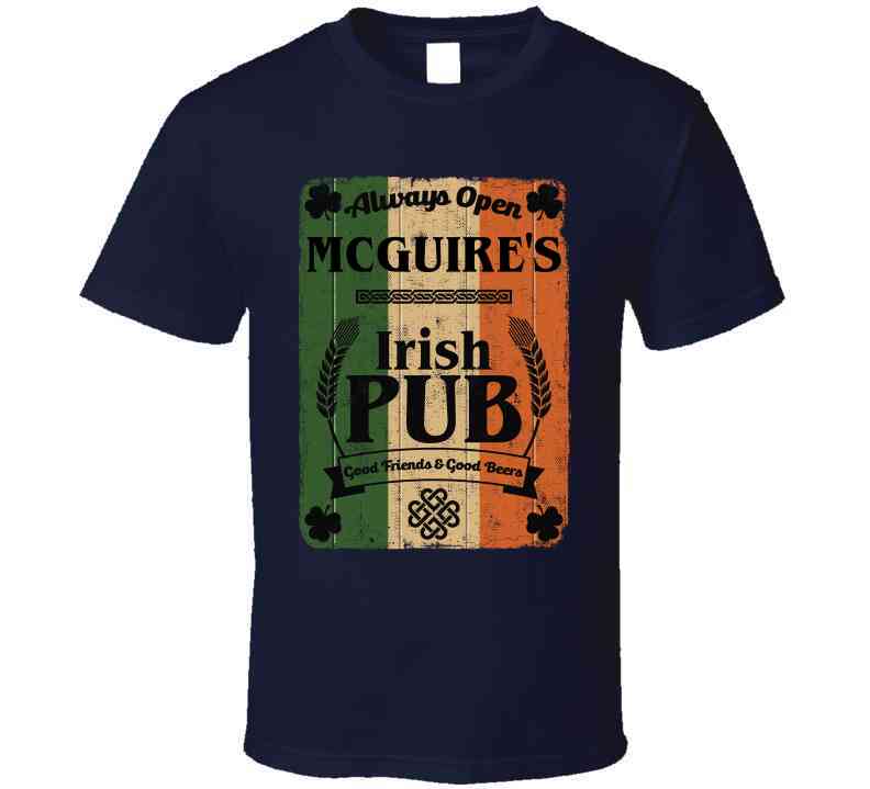Mcguire Irish Pub Sign Custom St Patricks Day Last Name Ireland Pride Cool T Shirt