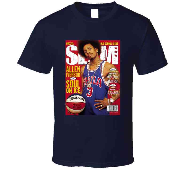 Slam Magazine Issue 32 Allen Iverson Popular Basketball Magazine Grunge Look Cool T Shirt