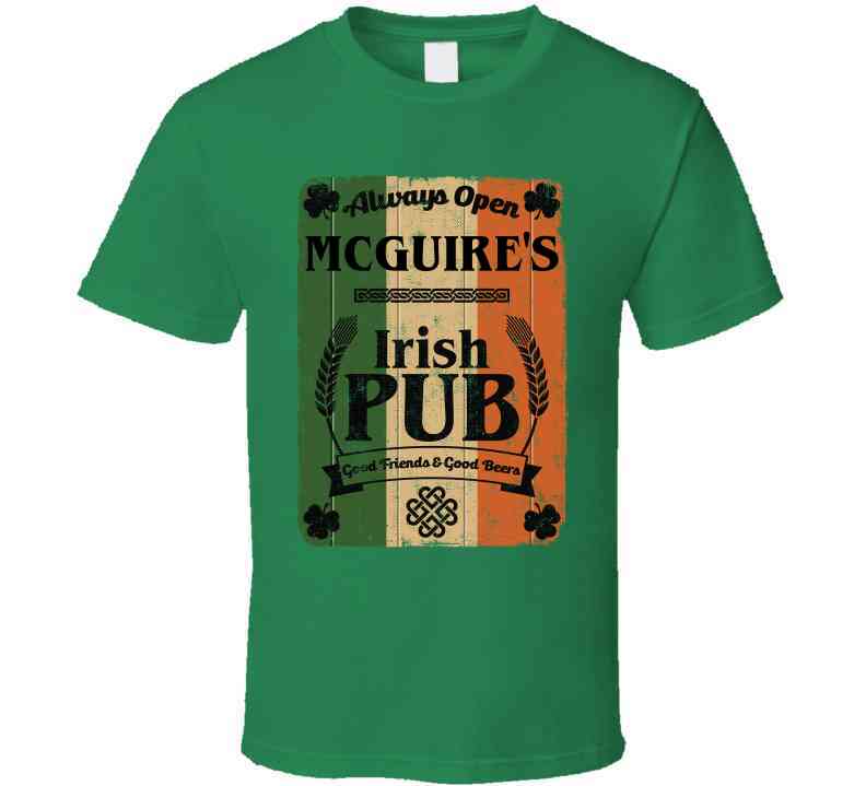 Mcguire Irish Pub Sign Custom St Patricks Day Last Name Ireland Pride Cool T Shirt