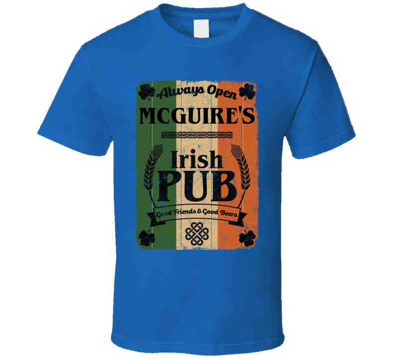Mcguire Irish Pub Sign Custom St Patricks Day Last Name Ireland Pride Cool T Shirt