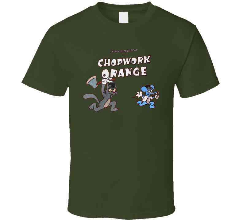 Itchy And Scratchy In Chopwork Orange Clockwork Parody Cool T Shirt