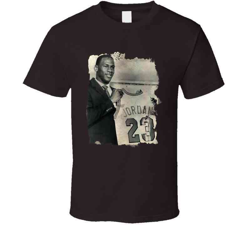 Michael Jordan Draft Photo Vintage Look Cool T Shirt
