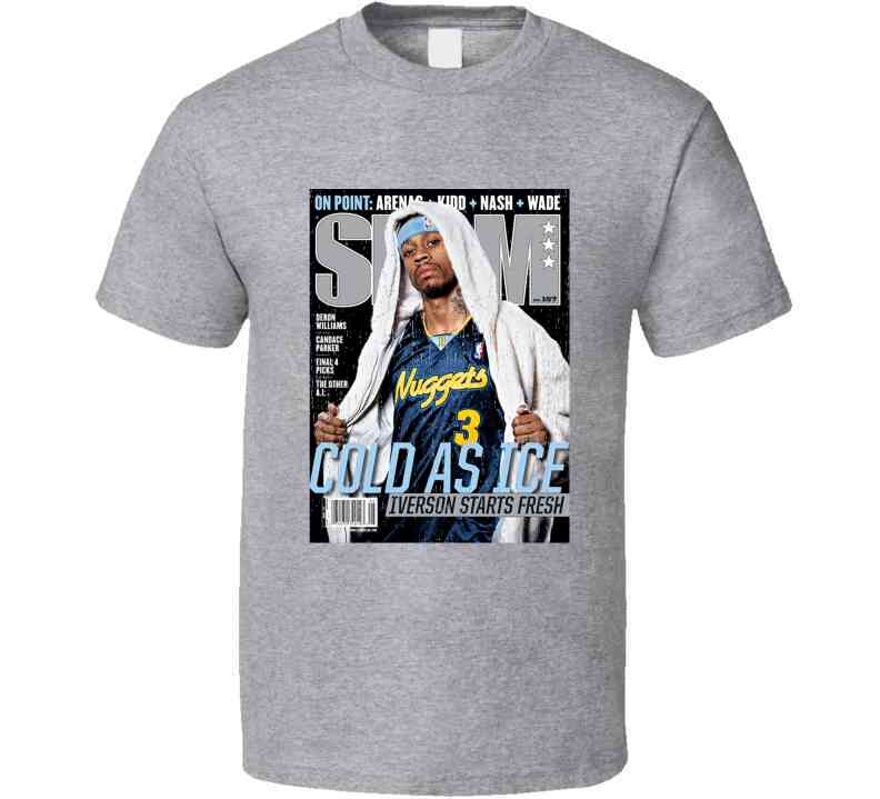 Slam Magazine Issue 107 Allen Iverson Popular Basketball Magazine Grunge Look Cool T Shirt