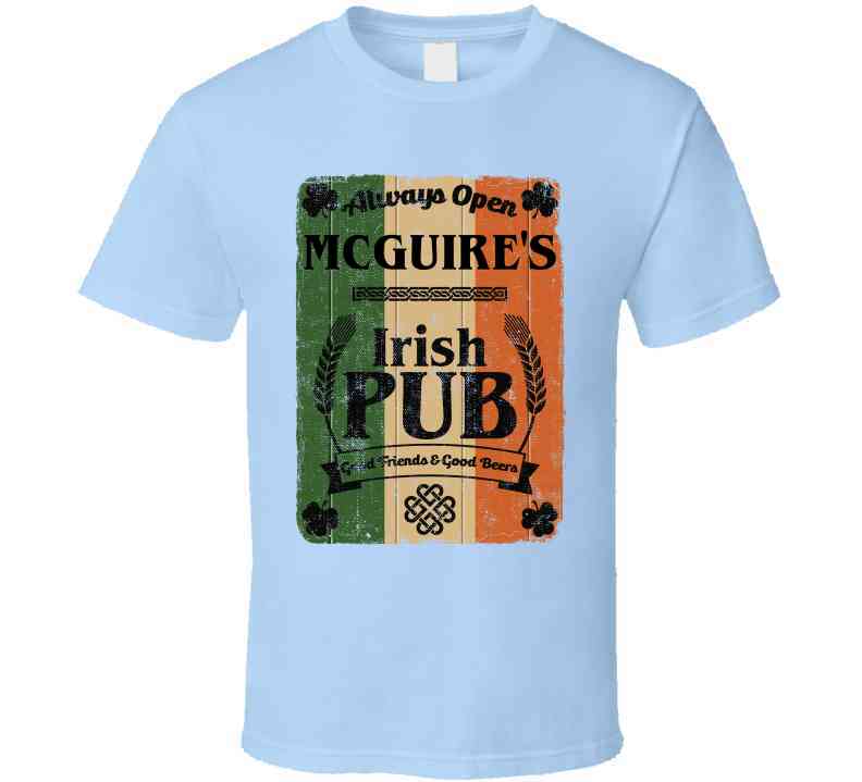 Mcguire Irish Pub Sign Custom St Patricks Day Last Name Ireland Pride Cool T Shirt