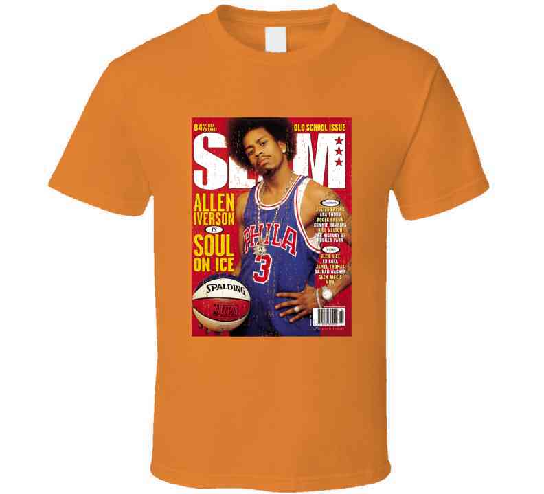 Slam Magazine Issue 32 Allen Iverson Popular Basketball Magazine Grunge Look Cool T Shirt