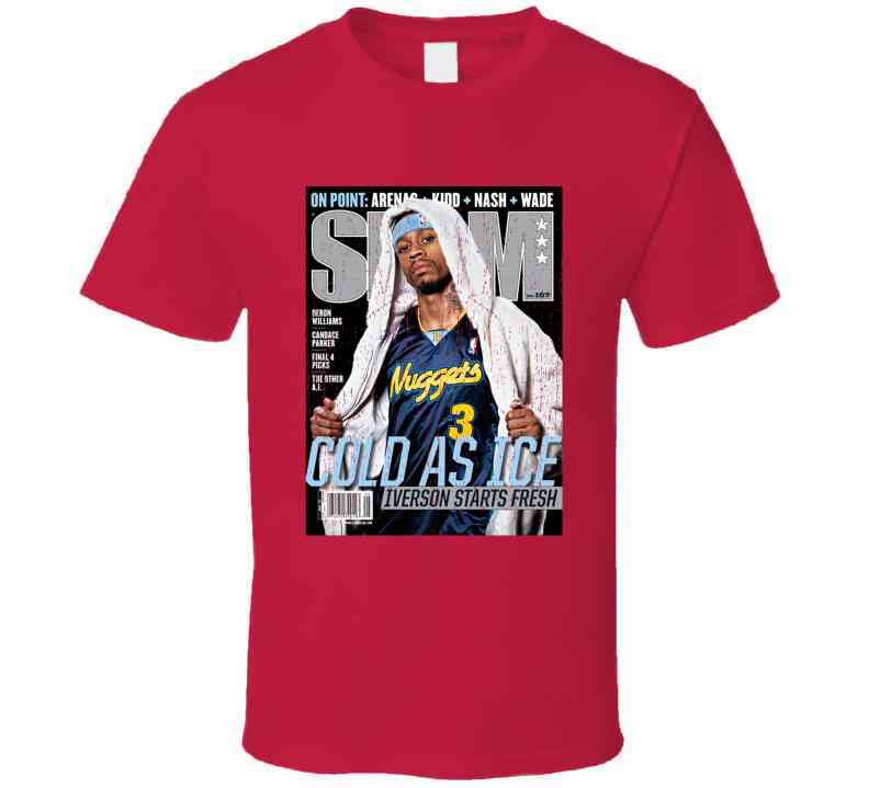 Slam Magazine Issue 107 Allen Iverson Popular Basketball Magazine Grunge Look Cool T Shirt