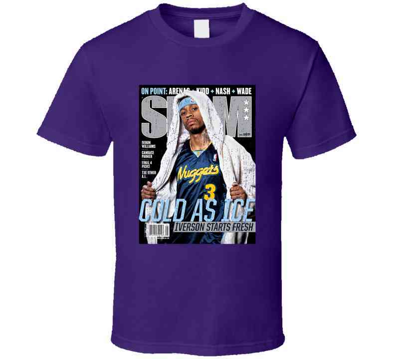 Slam Magazine Issue 107 Allen Iverson Popular Basketball Magazine Grunge Look Cool T Shirt