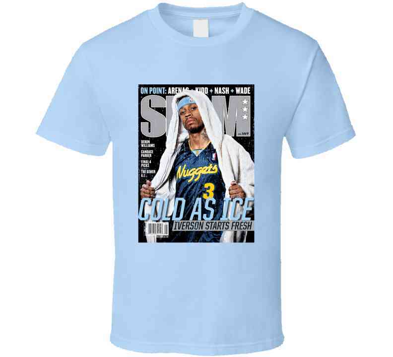 Slam Magazine Issue 107 Allen Iverson Popular Basketball Magazine Grunge Look Cool T Shirt