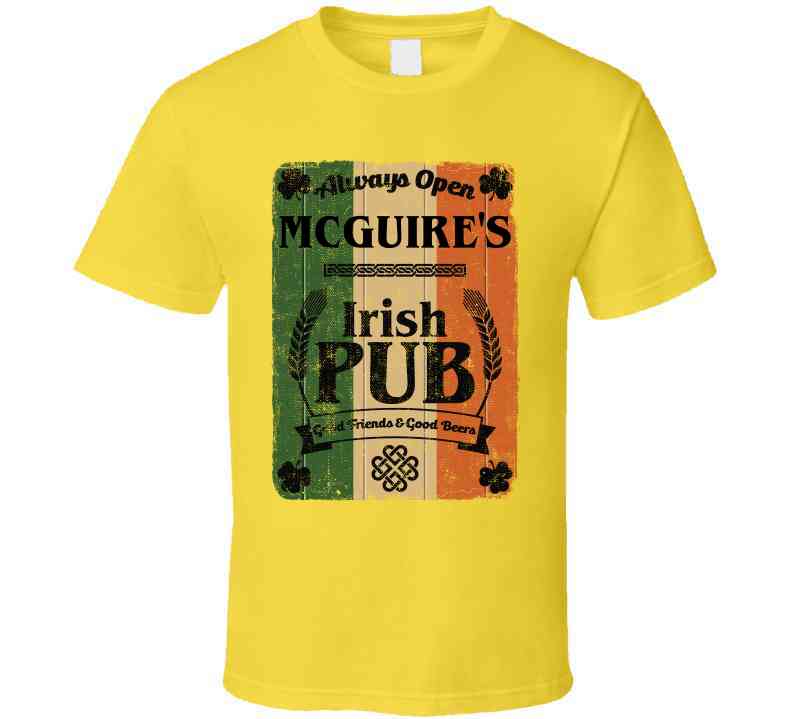 Mcguire Irish Pub Sign Custom St Patricks Day Last Name Ireland Pride Cool T Shirt